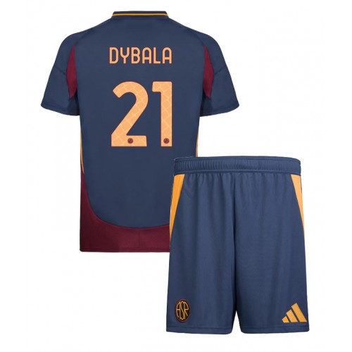 Fotballdrakt Barn AS Roma Paulo Dybala #21 Tredjedraktsett 2024-25 Kortermet (+ Korte bukser)